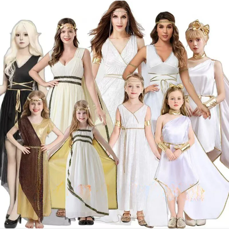 

Adult Halloween Goddess Long Dress Arab Indian Queen Costume Women's Ethnic Stage Clothing Summer 2025 Fashion Trend