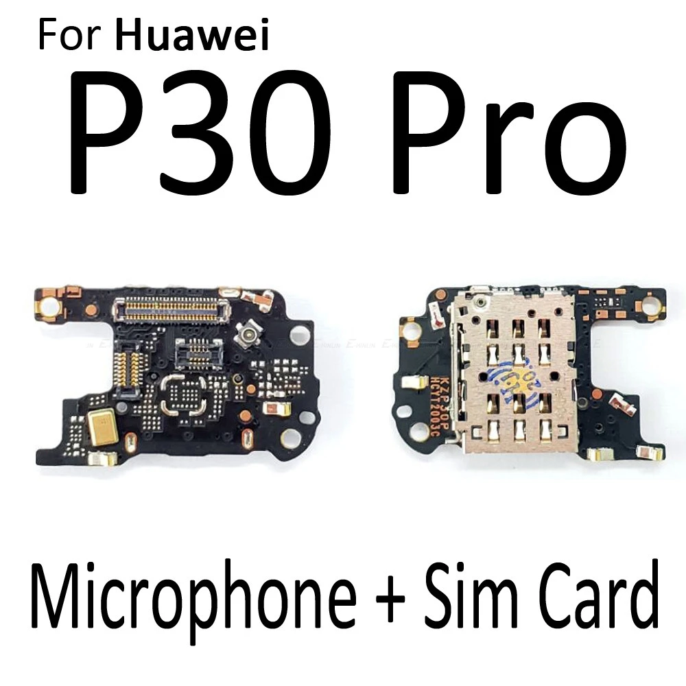 Microphone Module Sim Card Tray Holder Board For HuaWei P30 P20 View 30 Mate 10 20 30 Pro Mic Flex Cable Replacement Parts