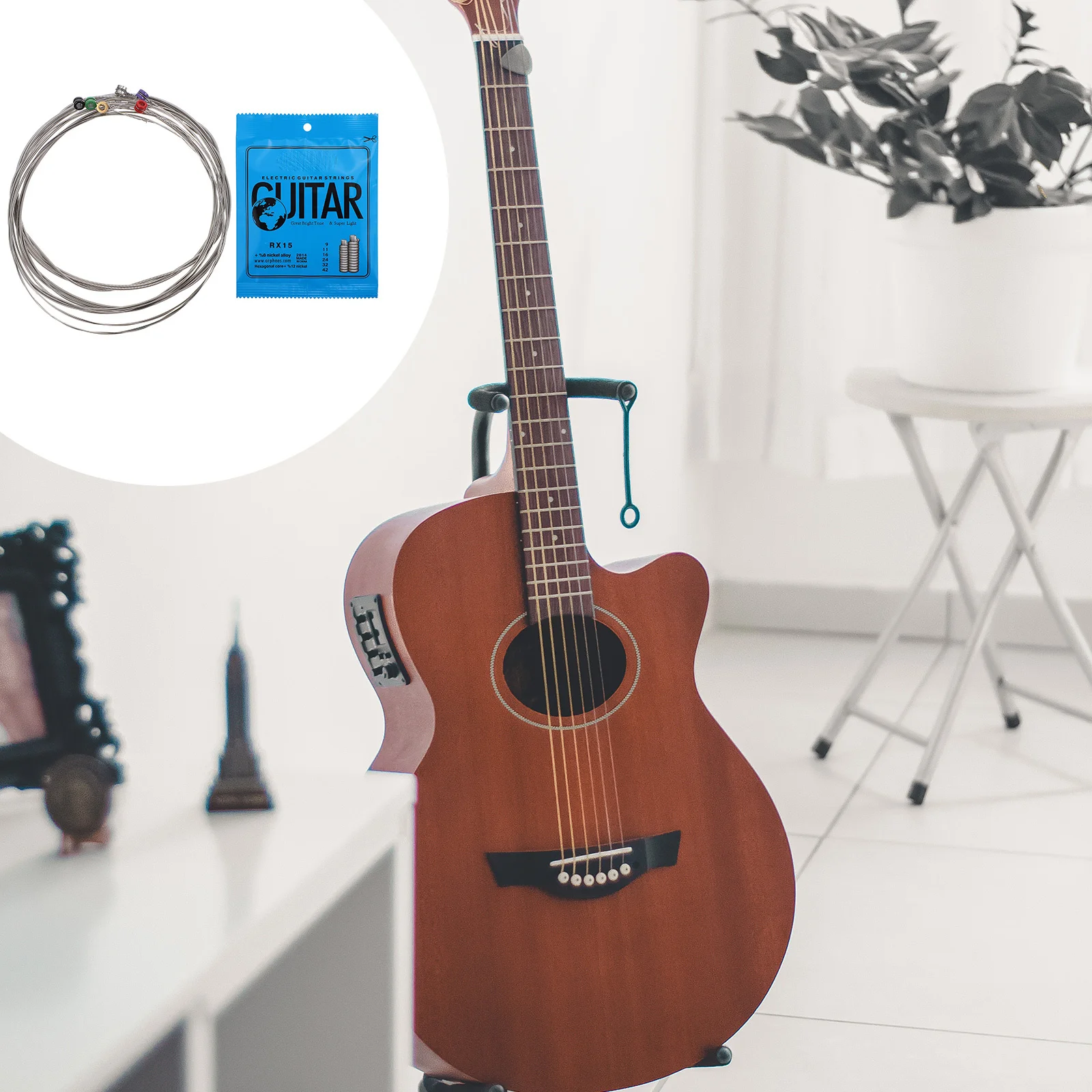 

2Sets Nickel Plated Guitar Strings Kit Durable Quality Easy to Use Replacement for Electric Guitar Sweet Resonant Tone