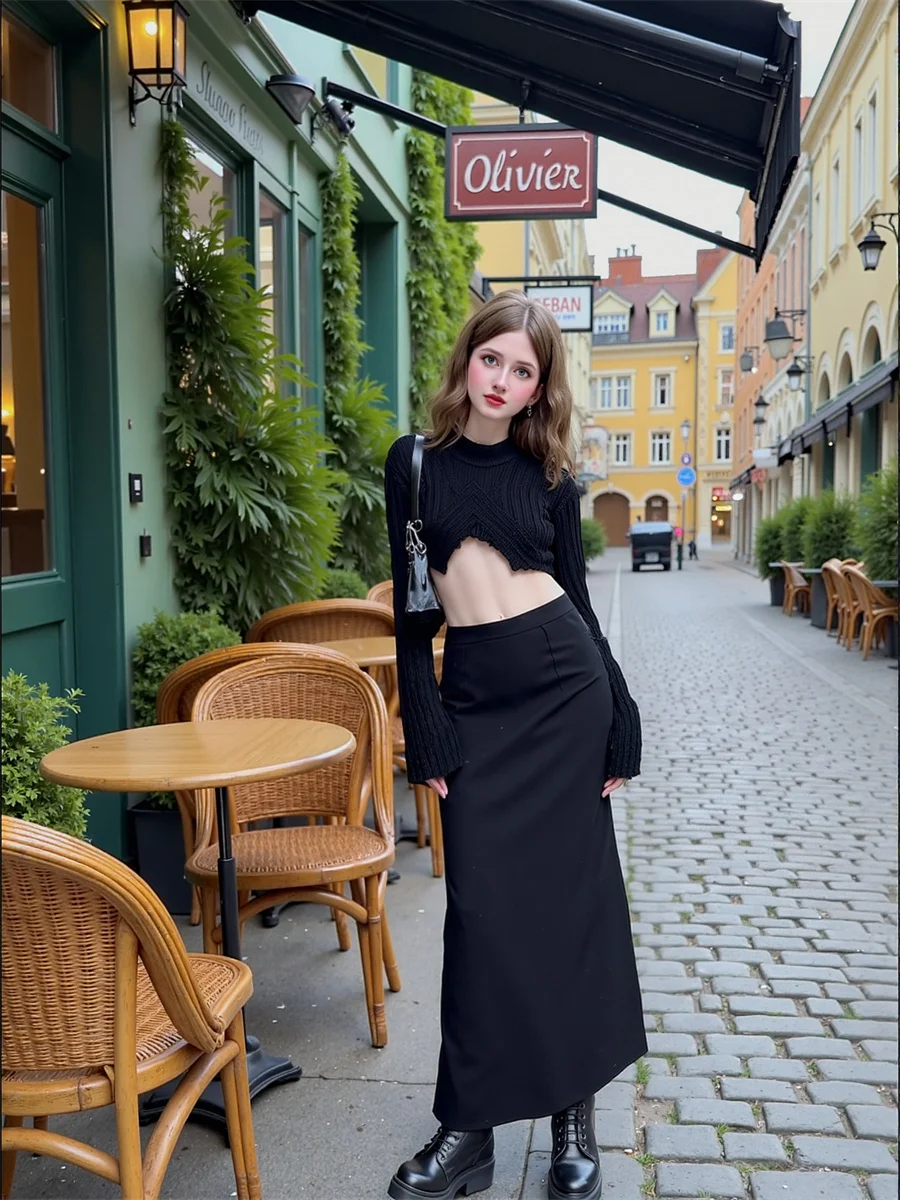 Jupes pour femmes élégant mode noir asymétrique ourlet irrégulier jupe femmes conception Unique moderne élégant à la mode épissure fête