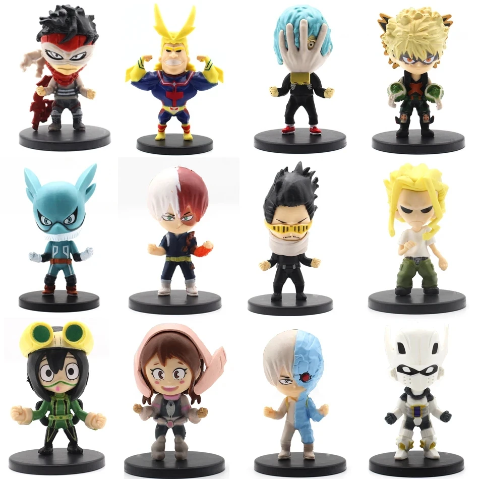 12pcs/Set Anime My Hero Academia Figure Izuku Midoriya Shouto Todorok URARAKA Bakugou Katsuk Hero Academ PVC Action Model Toys