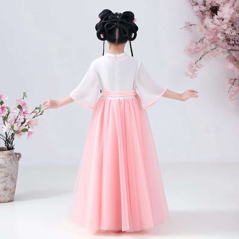 Han girls' dress summer 2022 autumn new children's wear children's Chinese style Tang girls' mesh princess skirt