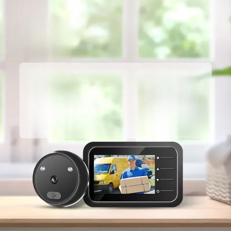 Campanello video intelligente da 2,4 pollici, registrazione automatica, visione notturna IR HD, anello elettronico, visore spioncino domestico