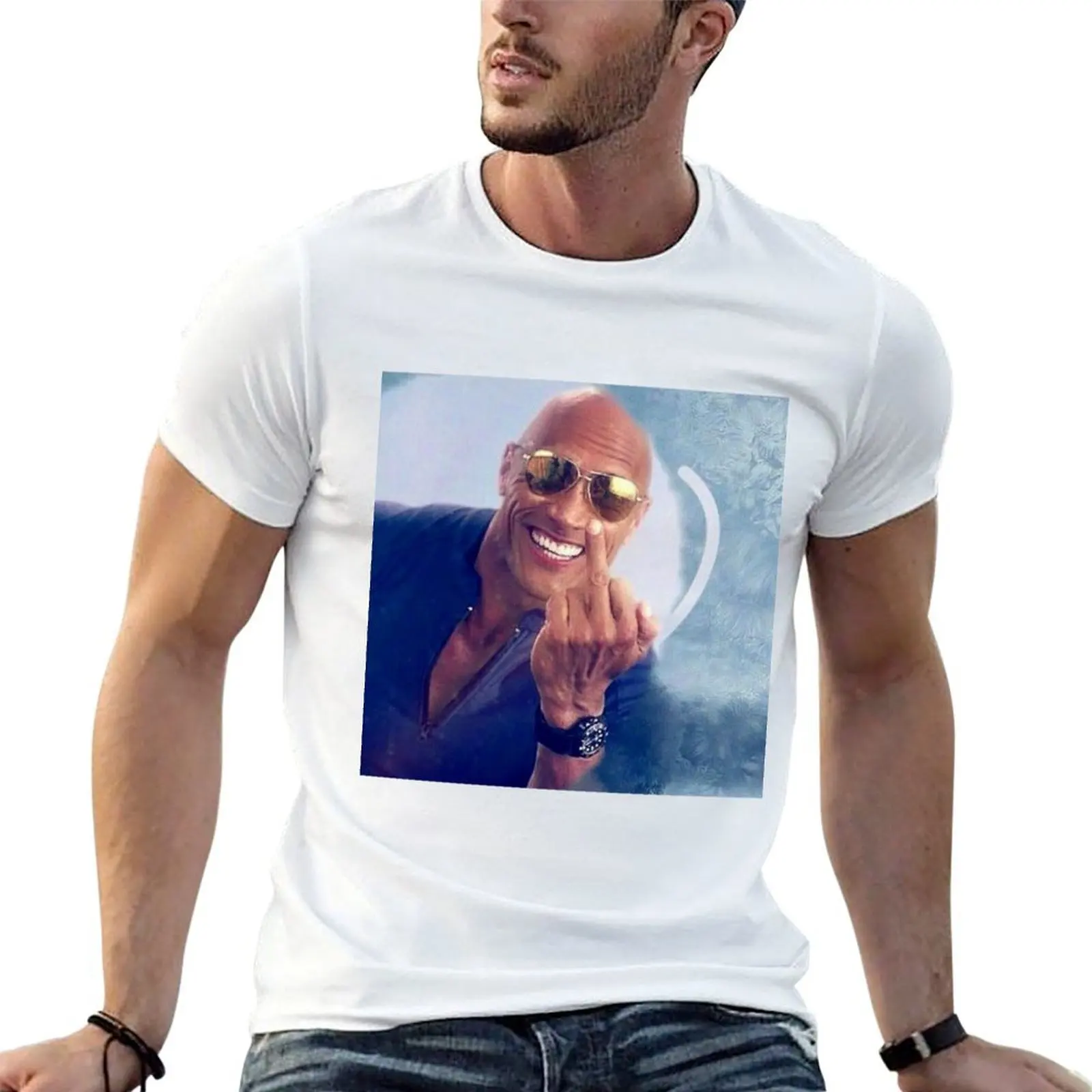 dwayne johnson f**k T-Shirt Basic Plain Tee for Spring and Summer