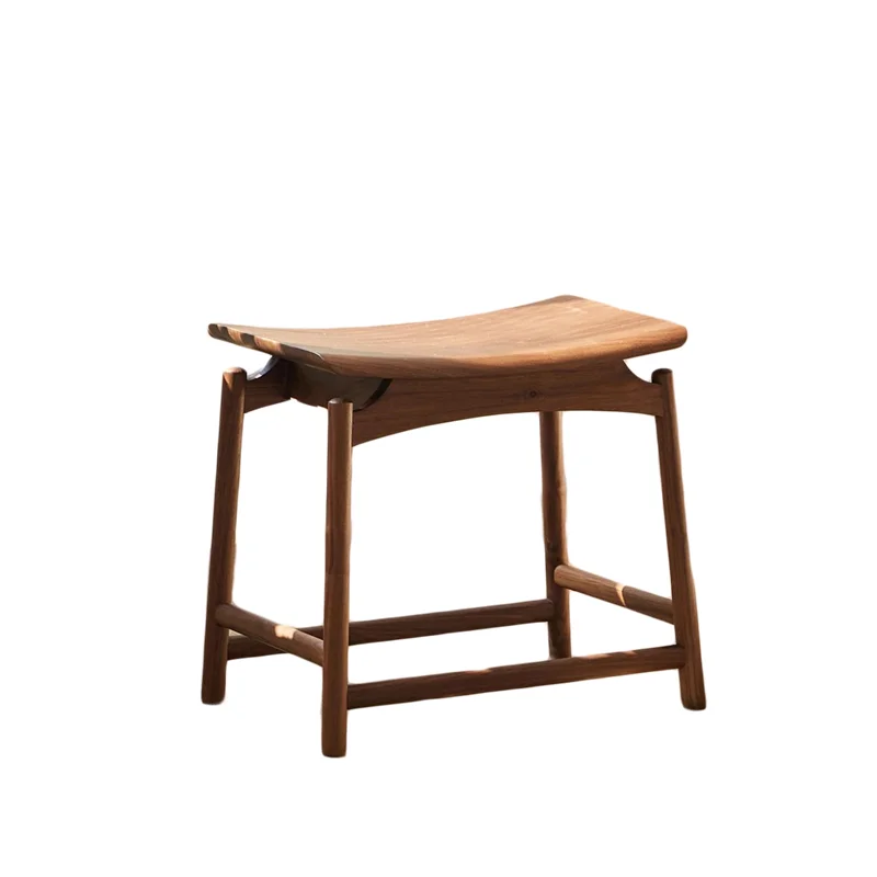 New Chinese-style North American black walnut tea stool, Song-style aesthetic bungee stool