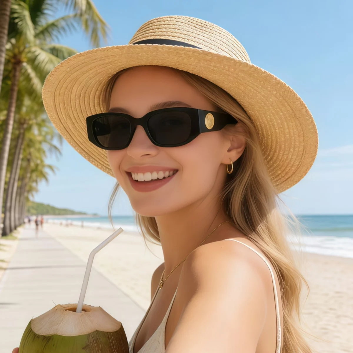 European and American style unisex boxy Y2K fashionable sunglasses, trendy and versatile, summer sun shading, sun protection, UV