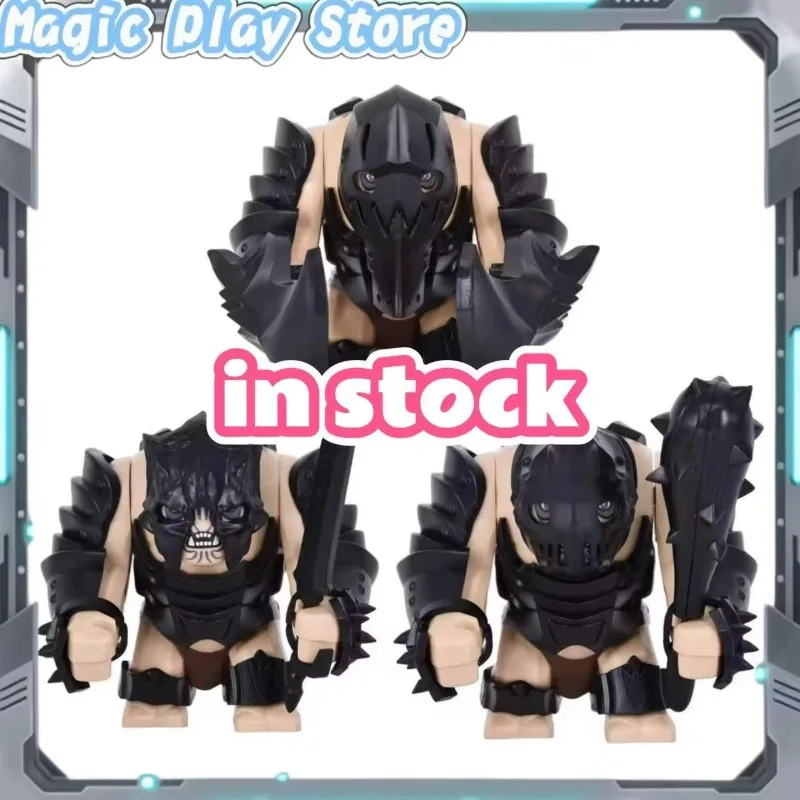 En Stock: Figura de Bloques de Construcción del Señor de los Anillos, Troll Blindado de Gran Tamaño, Orc con Armadura Pesada, Ladrillos de Juguete, Regalo para Coleccionistas