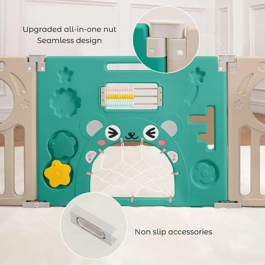 Box per bambini Parco per neonati per neonati e bambini piccoli Box pieghevole a 14 pannelli Area da gioco portatile regolabile per interni ed esterni attivo