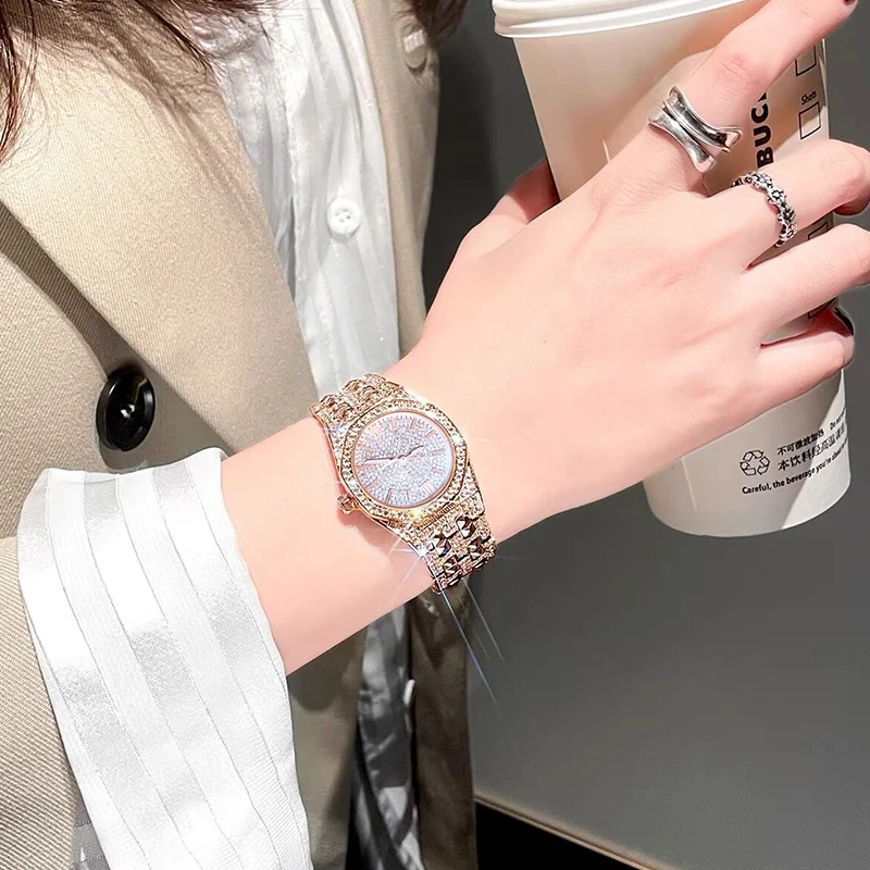 Rose Gold Women Quartz Watch Fashion Luxury GEEMA GIRL Brand Elegant Stainless Steel Dial Waterproof Wristwatch Girlfriend Gift