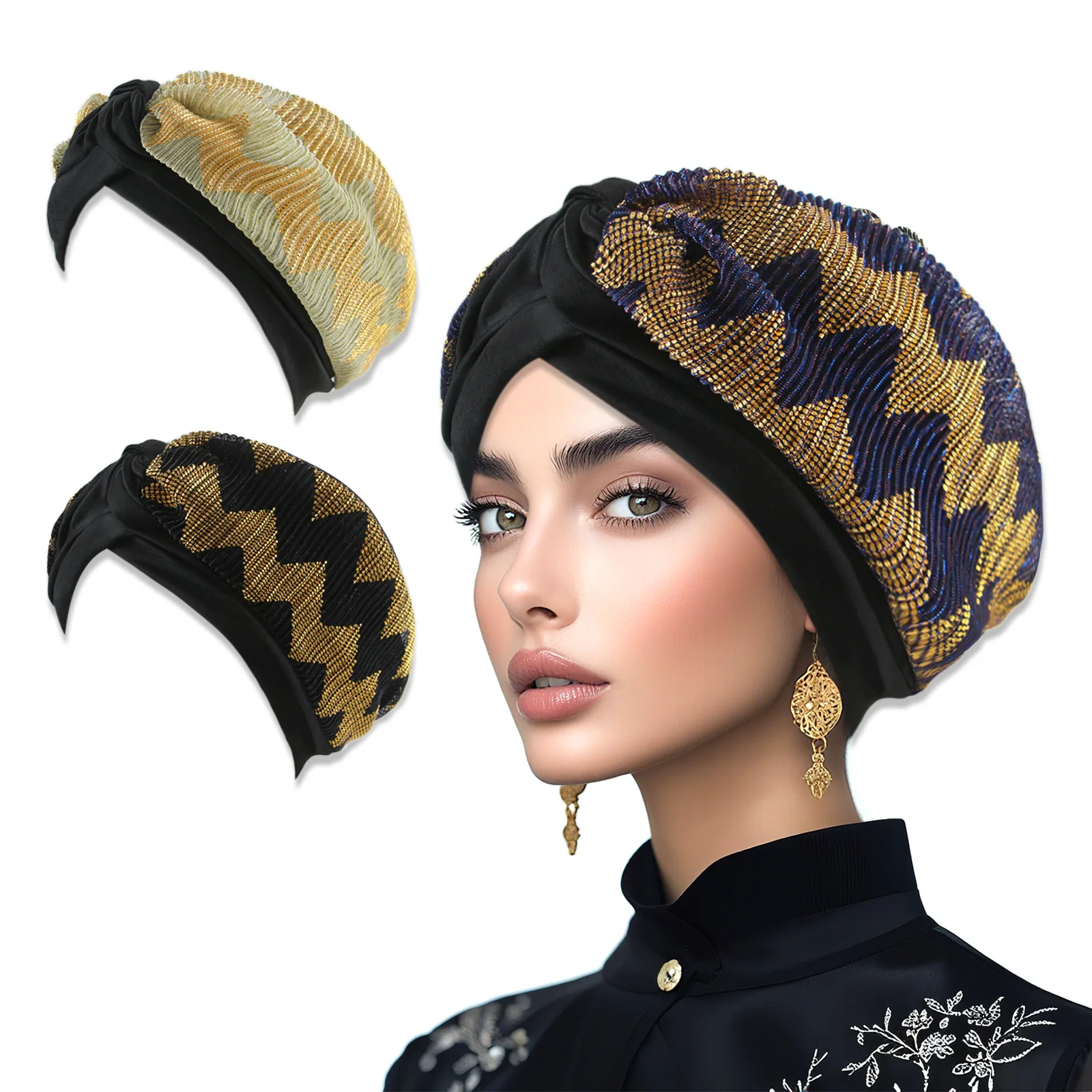 Fashion Women Patchwork Hat Muslim Hijab Beanies Bonnet Hair Loss Head Cover Indian Turban Chemo Cap Turbante Mujer Headscarf