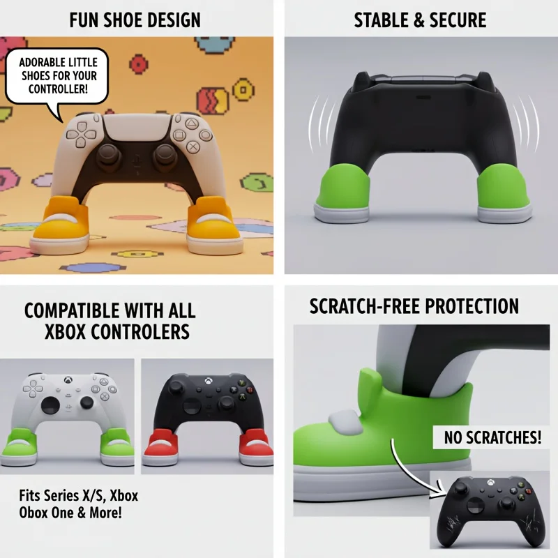 2pcs Game Controller Fun Stand - Colorful Shoe-Shaped Holder, Suitable for PS4, PS5, Xbox Controllers, Game Controller Holder view 5