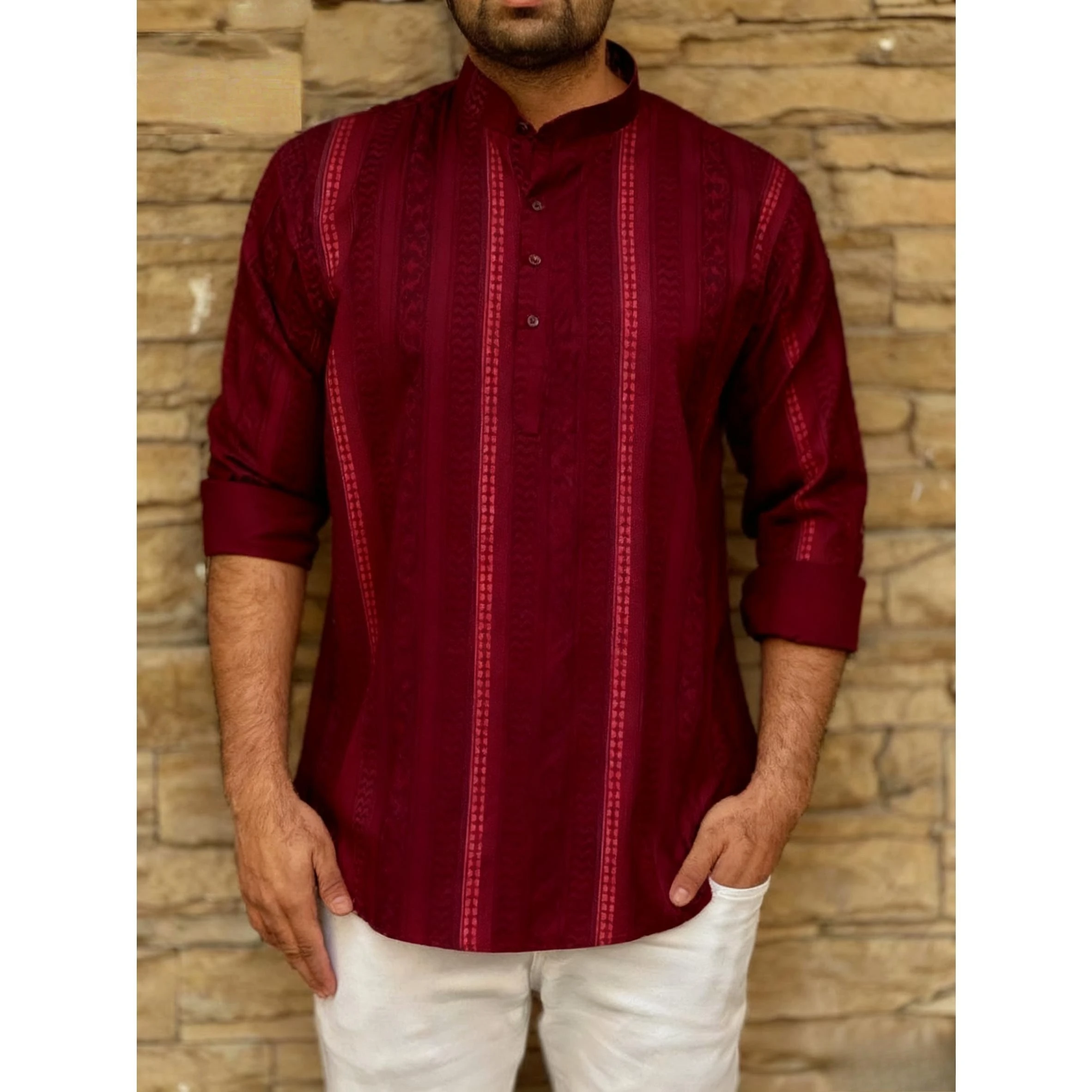 2026 قمصان الرجال المسلمين الصلاة الملابس الفاخرة النمط الأفريقي البرنز فستان مُزين بطباعة الرجال ازياء العربية Camisa العربية