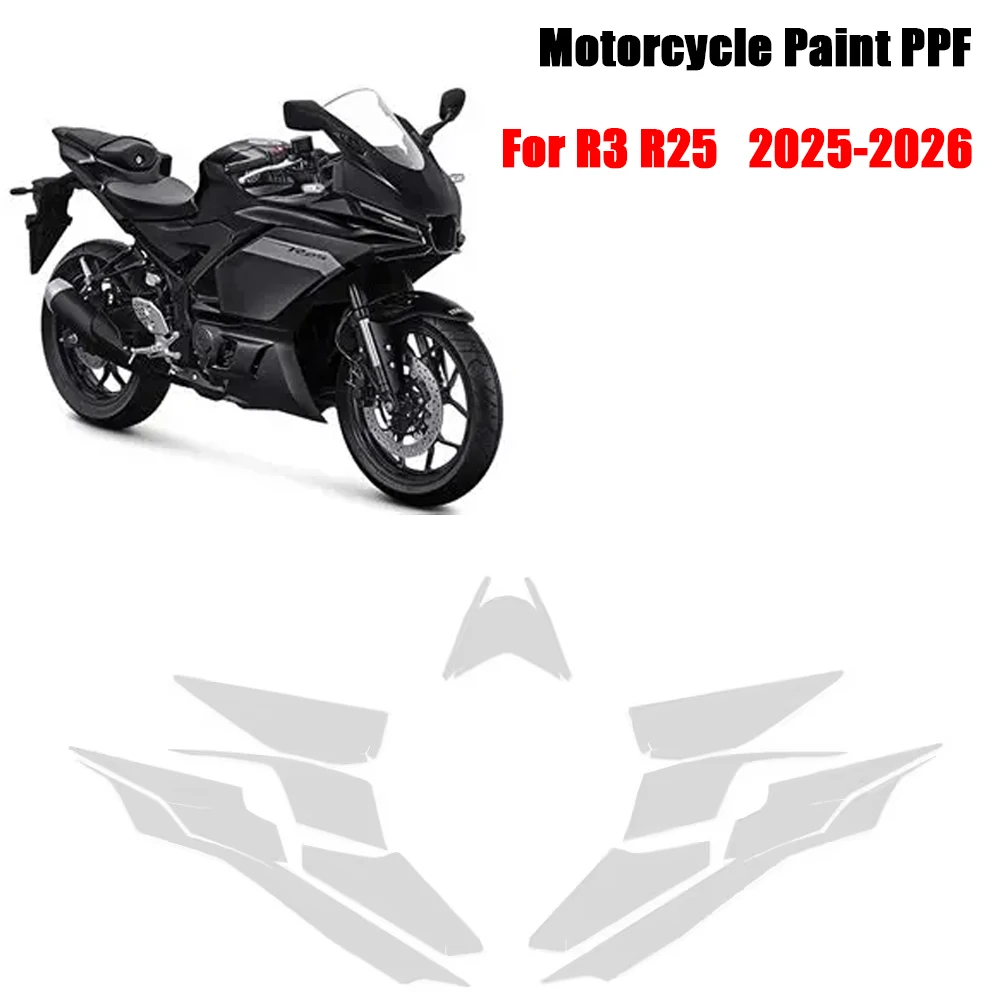 For YAMAHA R3 R25 Fuel Tank Protective Anti-scratch Film R 3 R 25 TPU Transparent 2025-2026 Motorcycle Paint Protection Film