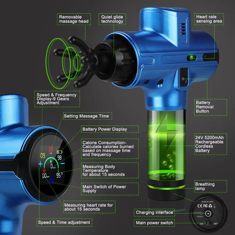 أفضل منتج كهربائي لعام 2021، جهاز تدليك الوجه المحمول عالي التردد، جهاز تدليك لاسلكي LCD لاسترخاء العضلات العميق #2
