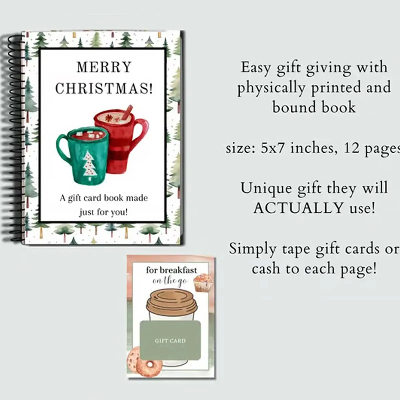Spiralgebundenes Weihnachts-Geschenkkartenbuch Festliche Weihnachtsgeschenke für Teenager Grußkarten-Organizer Grußkartenhalter – Detail 8