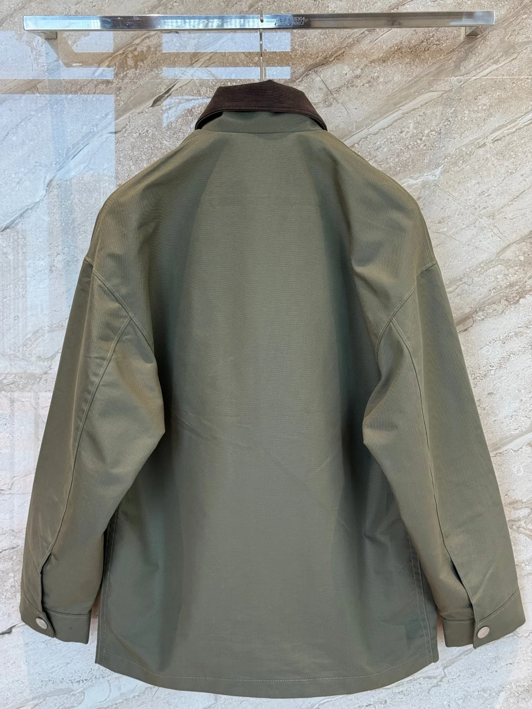 Unisex Loose Green Work Jacket Cotton Canvas Blend Casual Cargo Coat