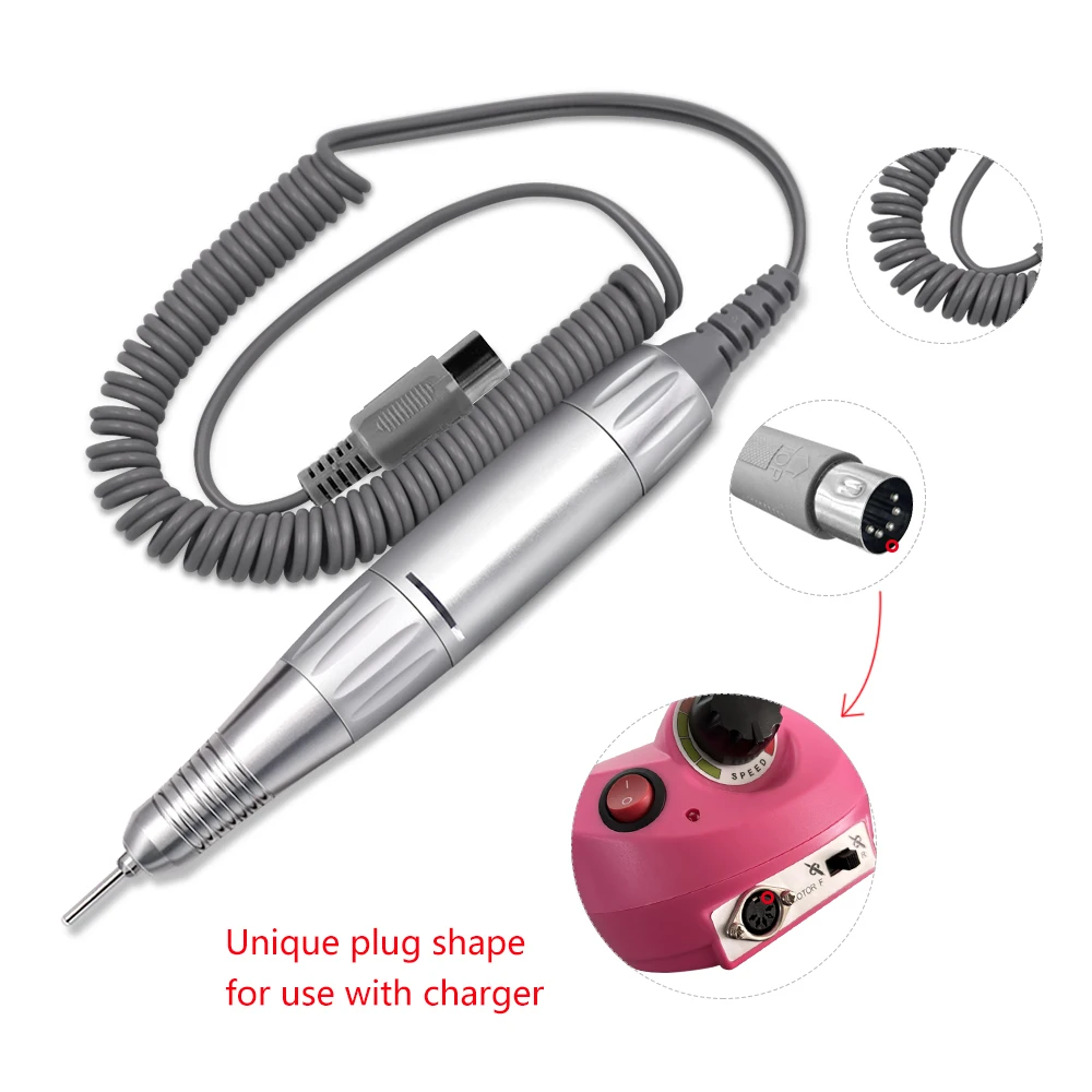 35000RPM 3 & 5 PIN Electric Nail Drill Pen Handle File Polish Grind Machine Handpiece Manicure Tool Nail Drill Accessories