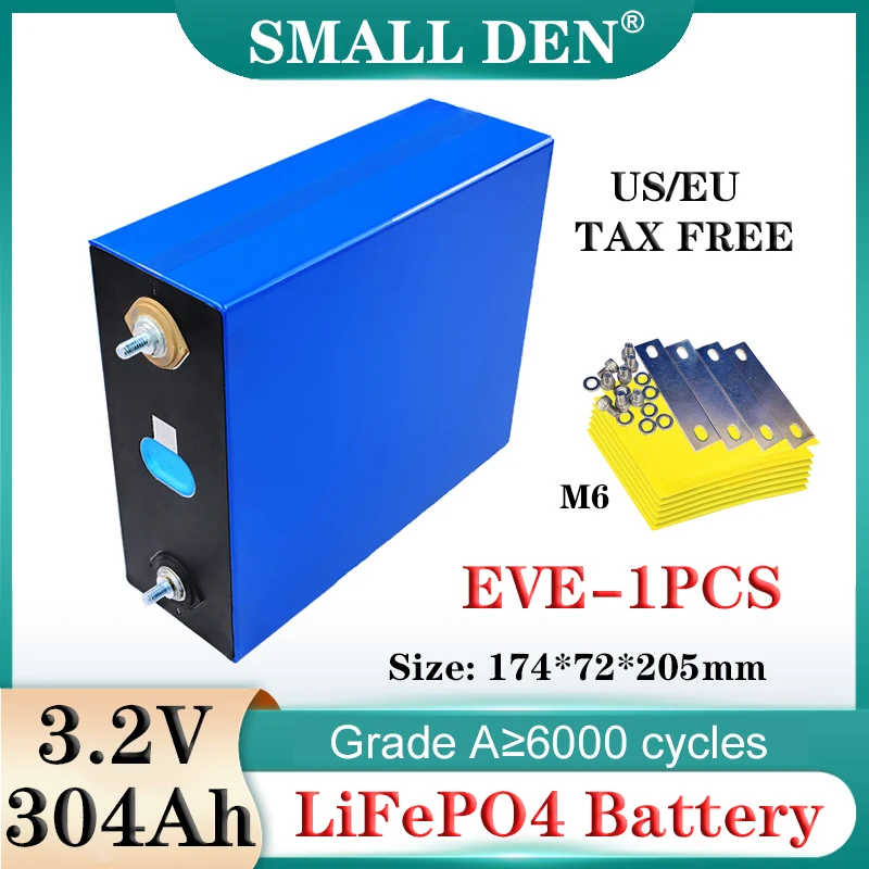 NEW 3.2V 304K 304Ah LiFePO4 Rechargeable battery Grade A DIY 12v 24v Electric car boat RV forklift Inverter Solar energy storage