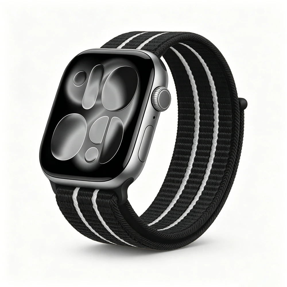 Armband für Apple Watch Series 11/10/9/8/7/SE/Ultra 46mm 45mm 44mm 42mm 41mm 40mm 49mm Atmungsaktive Nylon-Armbänder Correas