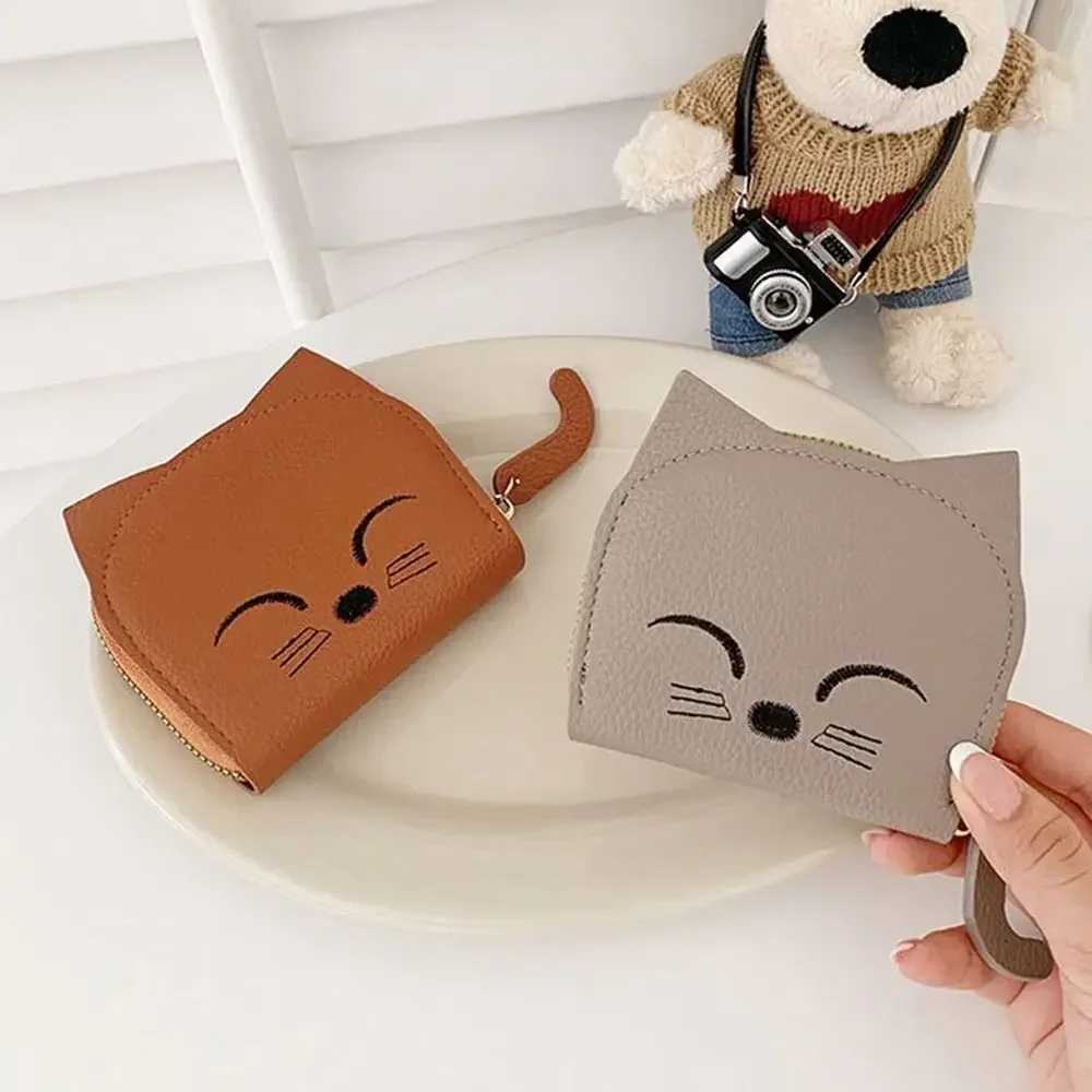 Portable Fashion PU Leather Coin Purse Multi-card Slot Change Bag Cute Cat Card Bag