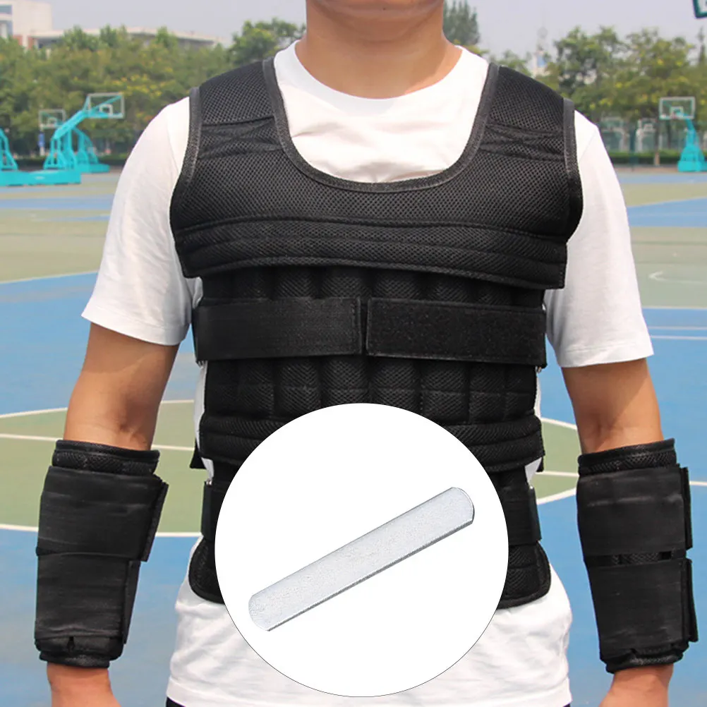 4Pcs Stainless Steel Weighted Plates 0.2kg Per Piece Rounded Corners for Vest Leg Strap Arm Strap Rustproof Electroplated Smooth
