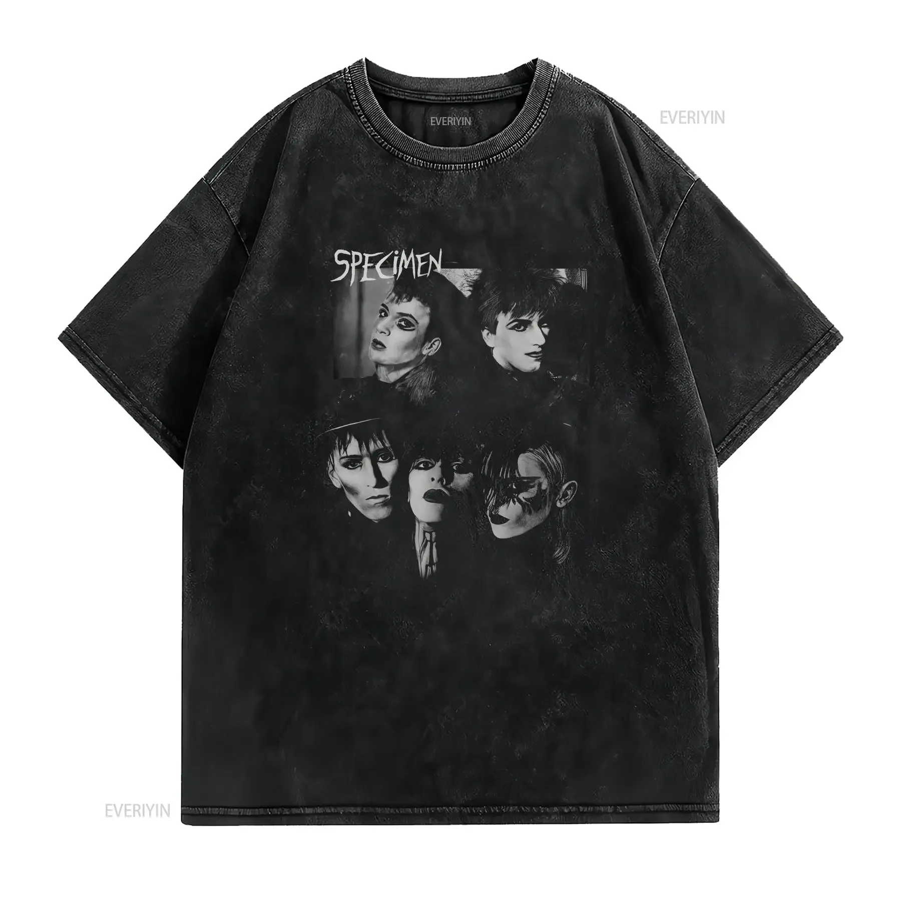 Specimen Black T Shirt Band Deathrock Glam Punk vintage Washed graphic homme fashion Versatile Breathable streetwear vintage