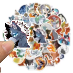 52pcs Cartoon Cool Warrior Cat Stickers For Laptop Stationery Scrapbook Ipad Vintage Anime Sticker Pack Scrapbooking Supplies