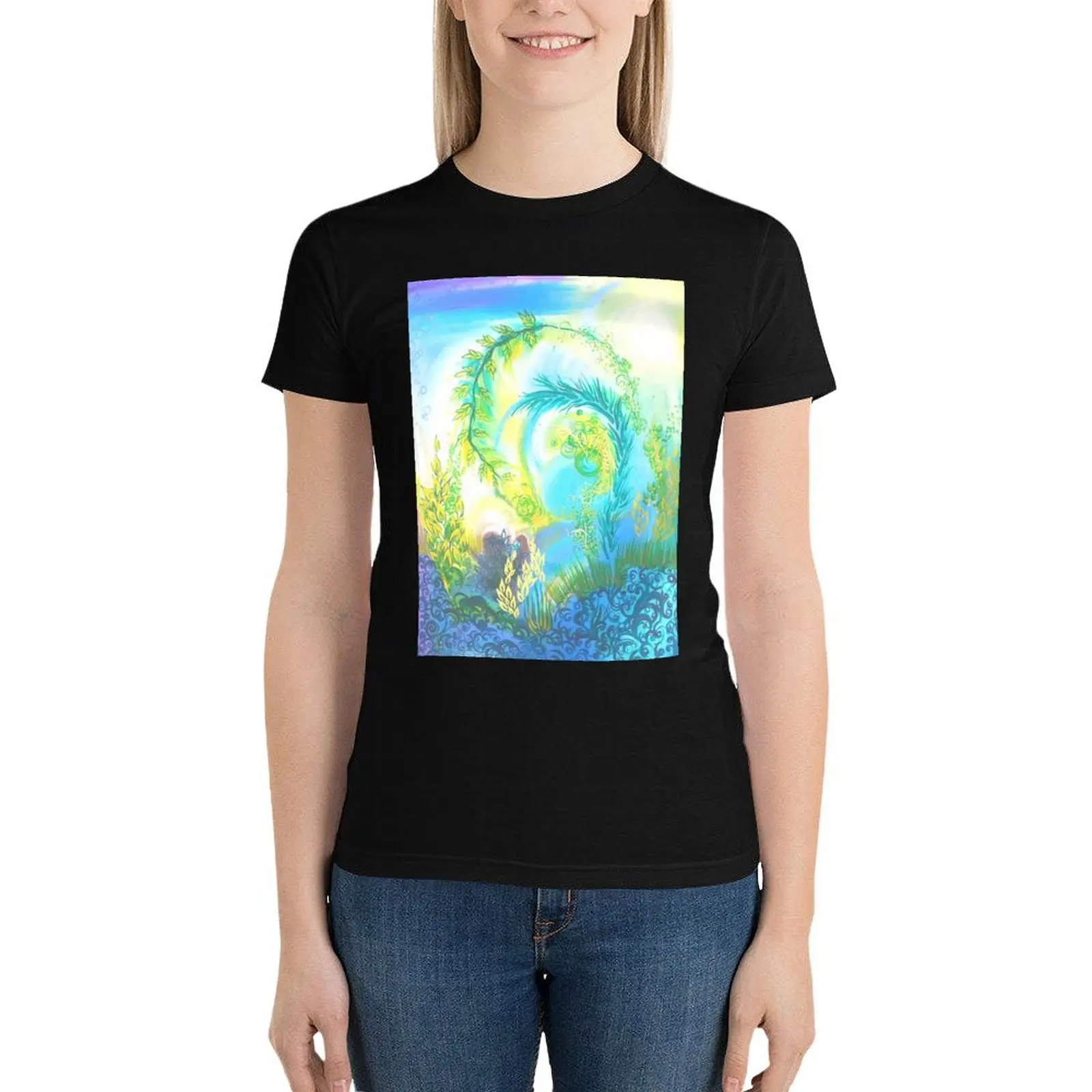 

Spring Spirals T-Shirt anime clothes cute clothes Female clothing shirts graphic tees t-shirt dress for Women sexy