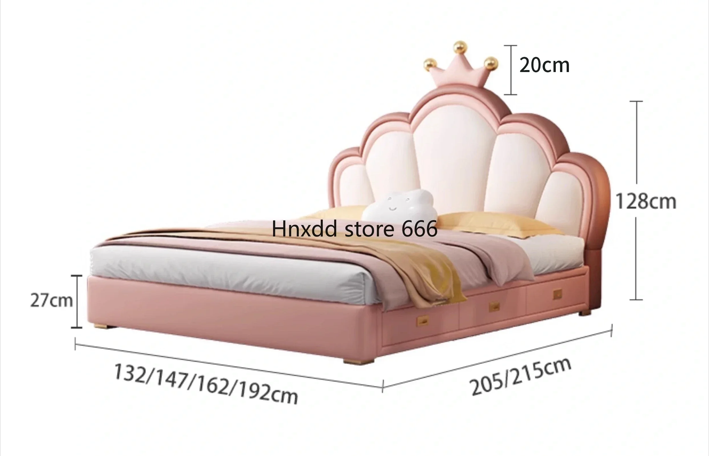 Children\'s princess drawer bed simple modern solid wood