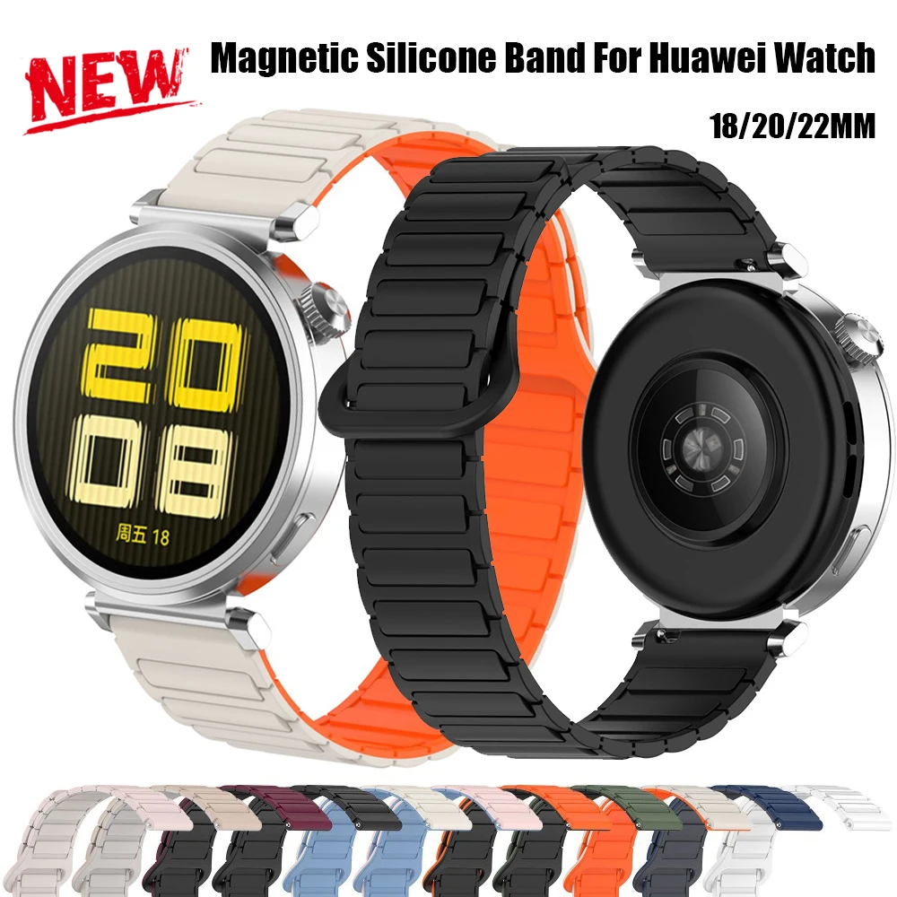 Sports Magnetic Silicone For Huawei GT 5 Pro Stronge Silicone Loop For 18mm 20mm 22mm Watchbnd For Huawei GT 5 41mm Bracelet