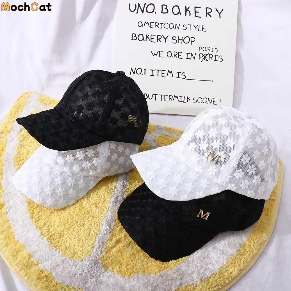 

Fashion Casual Hip Hop Outdoor Korean Girls Visors Cap Flower Baseball Cap Lace Mesh Hat