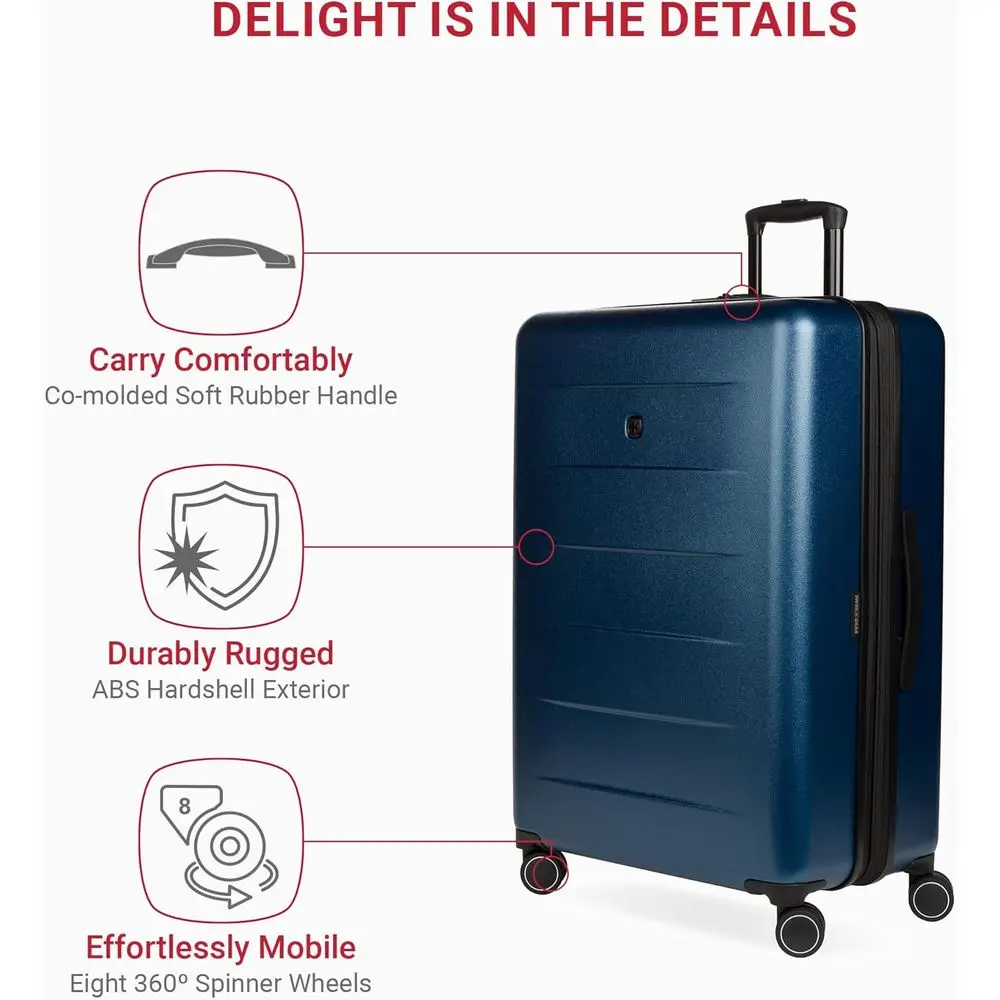 SwissGear 8020 Eclipse Navy Large 27 Expandable Hardside Spinner Luggage