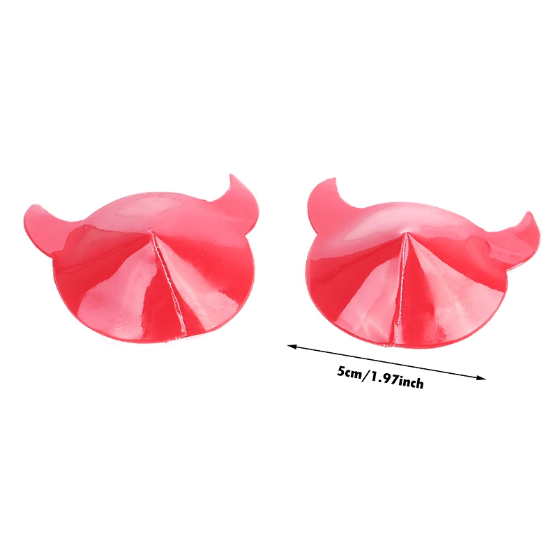 1 Pair Paste Breast Horn Stickers Disposable Self-Adhesive Cloth Breast Pasties Pad Nipple Cover Bra Sexy Devil Nipple Stickers