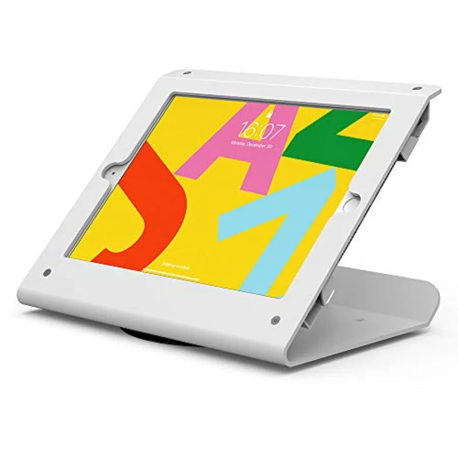 

Tablet Stand for Desk Compatible with 10.2" iPad 7 8 9 All Metal 360 Swivel Base Anti Theft Tablet Retail Stand - BSC102WT