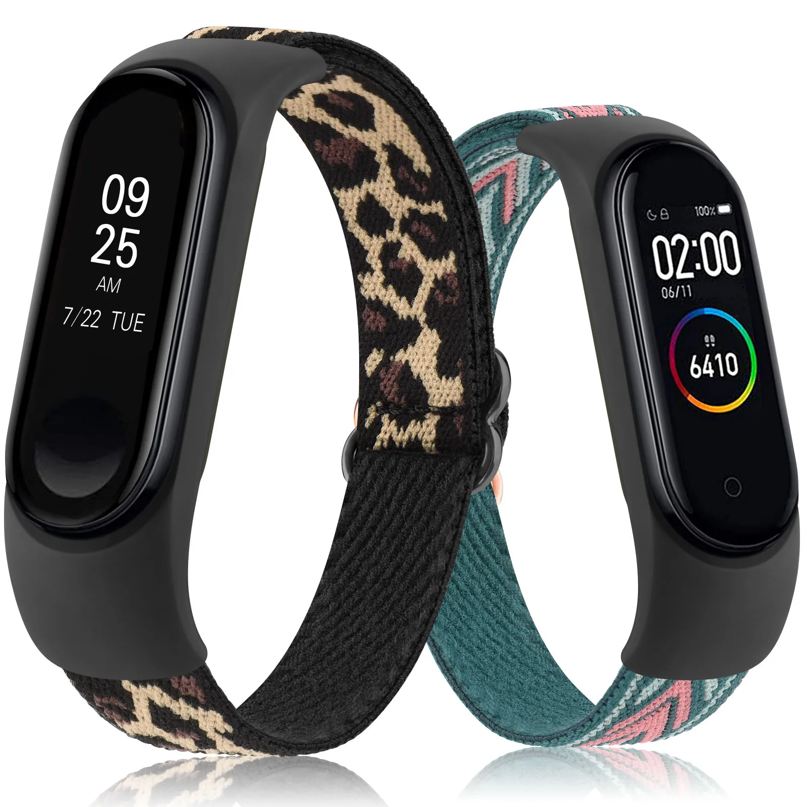 Tali nilon elastis untuk Xiaomi Mi Band 6 5 4 3 Band, tali nilon elastis untuk Xiaomi Mi Band 7 4 5 6 pengganti tali