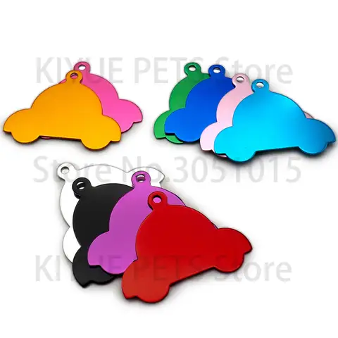 Wholesale 20Pcs Nameplate Customize Pet ID Tags DIY Engraving Dog Identity Tag Aluminium Dogs ID Plate Keychain For Car Key