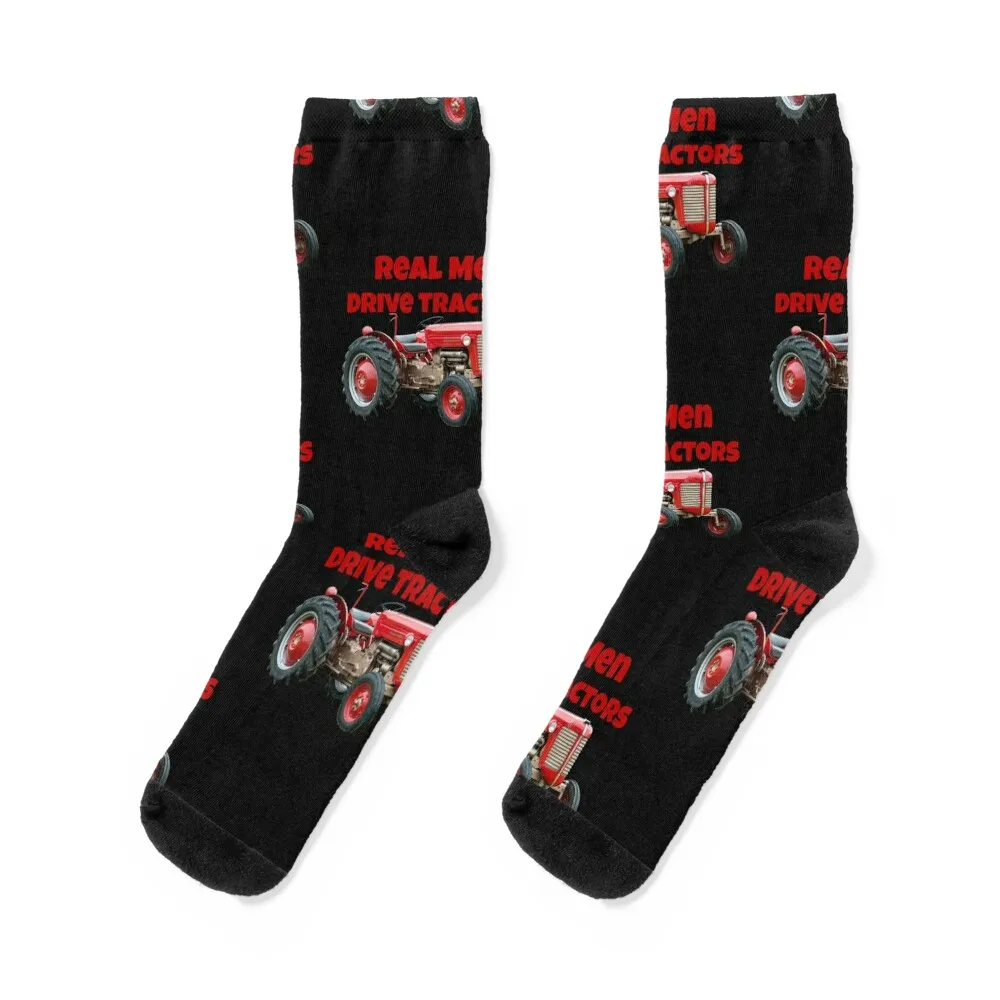 جوارب Real Men Drive Tractors Socks Crazy Floral FASHION للتنس للفتيات والرجال #1