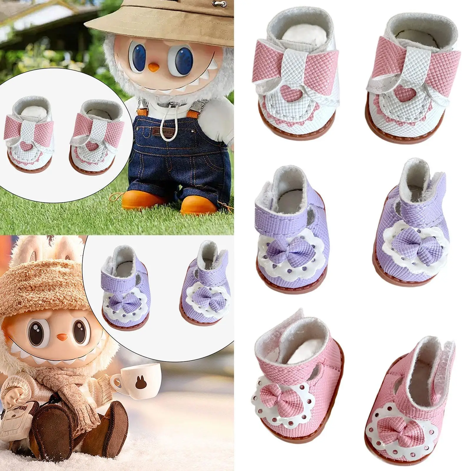 Plush Figure Shoes DIY Photo Props Make Your Own Dolls Cartoon Soft Pretend Play DIY Doll Toy Doll Accessories for 17cm Dolls