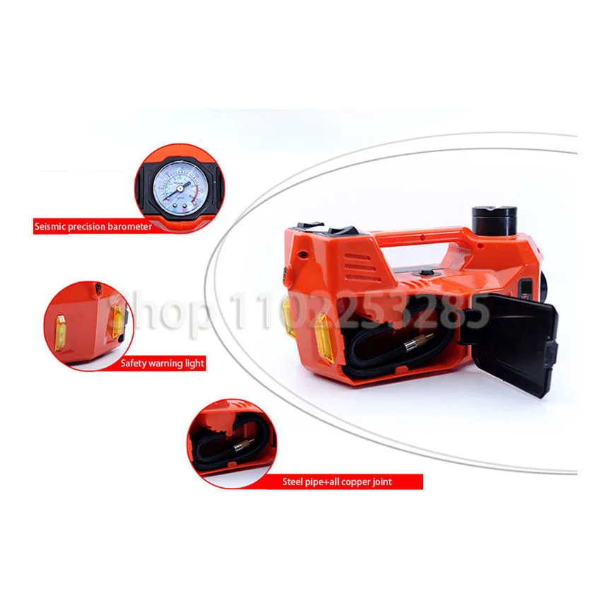 Car Floor Jack Electric Hydraulic Car Jack 12V 5Ton with Inflator Pump LED Light for Truck Tire Repair Tool