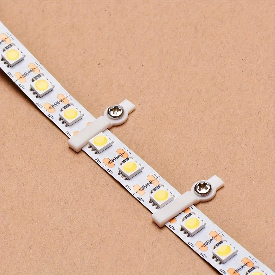 50pcs LED Connector Silicon Clip with Screws for Fixing 8mm 10mm 12mm PCB 3528 5050 5630 LED Strip image 5
