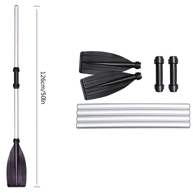 2 Pcs Aluminum Alloy Detachable Float Afloat Oars Fitting Boat Rafting Paddle Canoe Oar Boat Paddle Blade Leaf Oar Replacement