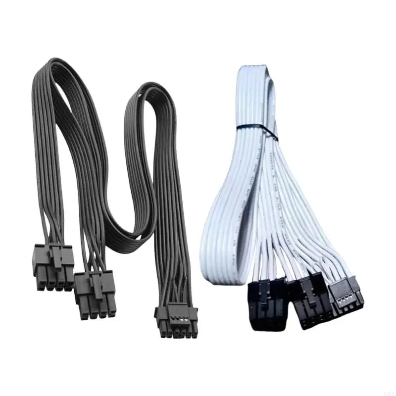 

C90F PCIE 5.0 Cable 16AWG Double 8Pin to 16Pin 12VHPWR PCIE Cable for GPU and High Power PSUs