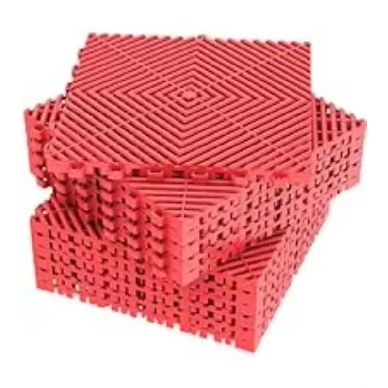 Plastic indoor garage sports field floor tiles 12-inch interlocking mesh 50 pieces, non-slip self-drainage and anti-fouling