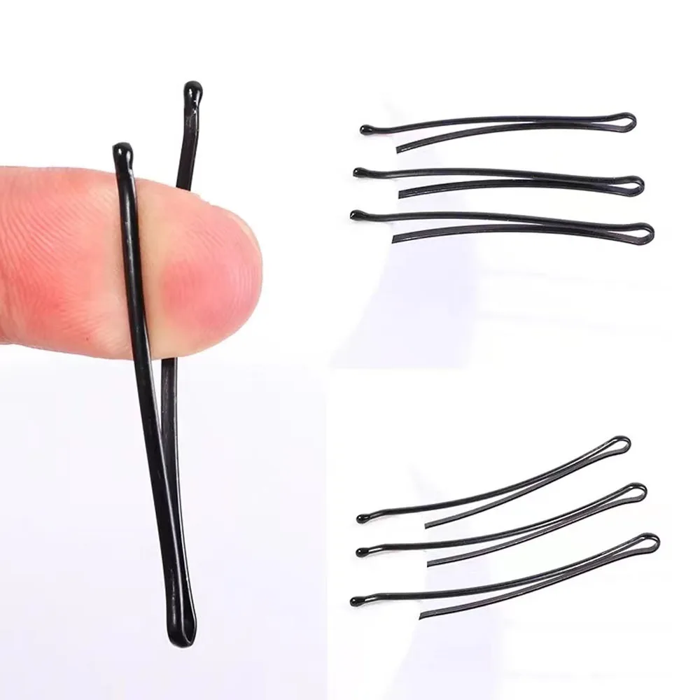 100PCS Black Small Bobby Pins With Storage Case For Kids Girls Women Hairclip Container Hairgrip Hair Accessories For Wedding