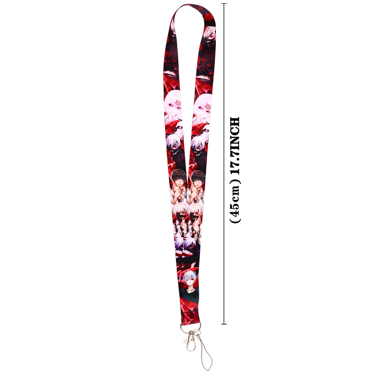 Japanese Anime Kaneki Ken Neck Strap Keychain Badge Holder ID Card Pass Hang Rope Lariat Lanyard for Key Rings Decorations