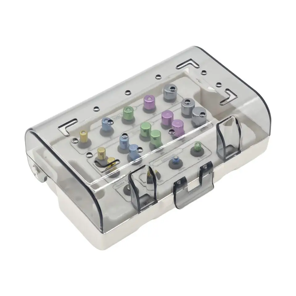 Dental Implant Surgical Guide Drill Stopper Kit Depth Control Limiters Guide Pins Dentistry Laboratory Supplies Organizer Box