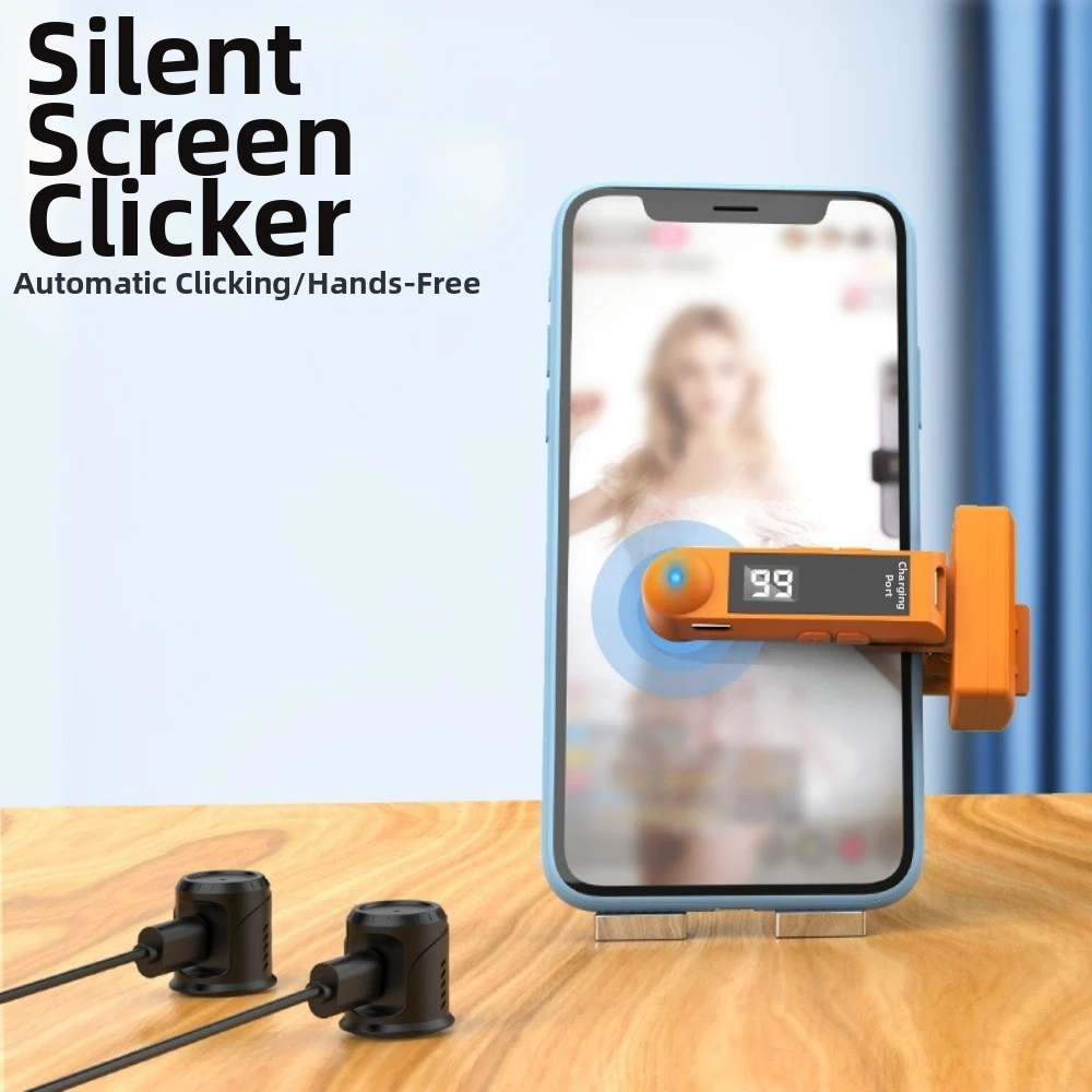 New LCD Display Page Turner 107 Speed Levels Continuous Automatic Clicker Rechargeable Adjustable Screen Tapper Gaming