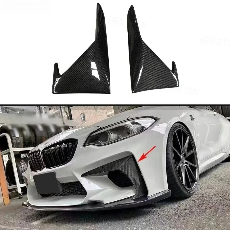 

For BMW F87 M2 Coupe Dry Carbon Fibre 2 Series 2016-2019 Front Bumper Fog Splitters Apron Flaps Body kit Air Vent spoiler