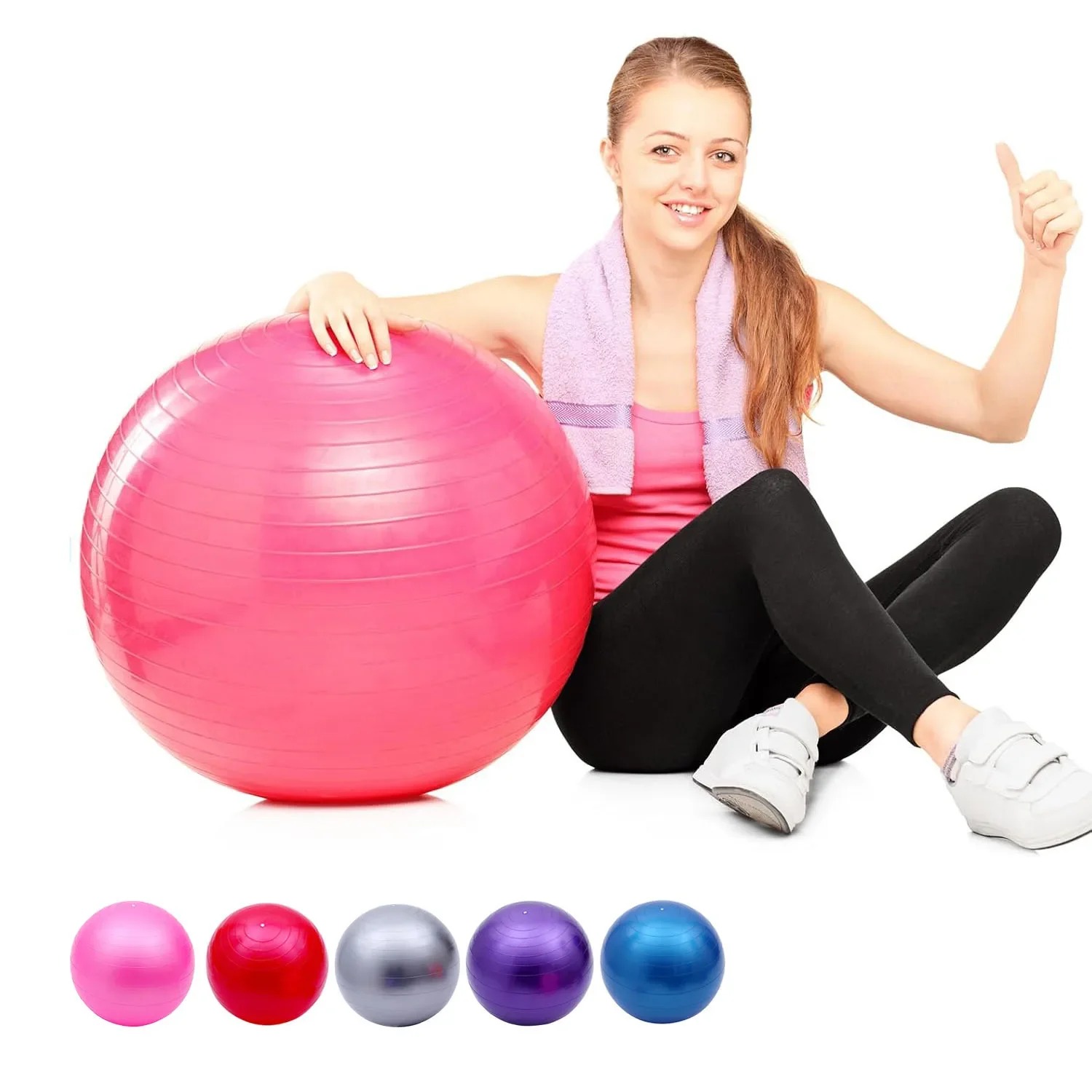 

2026 65cm High Quality Thicken PVC Yoga Pilates Ball Balance Yoga Ball For Gym,workout,fitness,exercise Training,dancingpromote