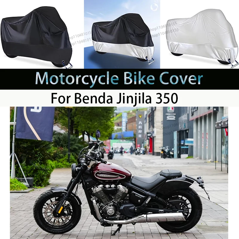 

For Benda Jinjila 350 Motorcycle Cover Moto Rain Cover Waterproof Dustproof UV Cover Coat Indoor Outdoor Motorbike Scooter Cover